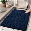 Mozzeilee Tappeto da bagno in memory foam, super assorbente dell'acqua, extra morbido, per vasca da bagno e doccia, antiscivolo, lavabile in lavatrice, per corridoio, colore: blu navy, 40 x 60 cm