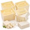 Noamus Confezione da 4 stampi per tofu, in plastica per uso alimentare, per fai da te, senza BPA, con kit di garza, scatola rettangolare per tofu fatta in casa, per pressa per cagliata di soia, cucina