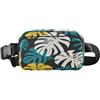 ISAOA Marsupio a tracolla alla moda marsupio con cinturino regolabile Dream Green Yellow Monstera foglie per allenamento, shopping, viaggi, escursionismo
