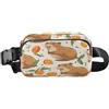 ISAOA Marsupio a tracolla alla moda marsupio con cinturino regolabile Dream Capybara pezzi arancioni per allenamento, shopping, viaggi, escursionismo