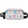 ISAOA Marsupio a tracolla alla moda marsupio con cinturino regolabile Dream senza cuciture teschio rosa viola per allenamento, shopping, viaggi, escursionismo