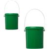 MOKKHNB Secchio Pesca in Plastica Verde 2 Pezzi Manico Portatile e Resistente agli Urti, Contenitore per Esche da Pesca Come Lombrichi e Sanguisughe per attività All'aperto