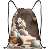 Generic Tasche con Coulissesacca Sportiva per Donna Yoga Uomo 36X42Cm Regolabile Moda Borsa con Cordoncino A Basket of Eggs