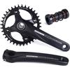 LHHL Set pedivelle MTB 170mm 34/36T con Corona e Movimento Centrale guarnitura da Montagna Integrata Cava in Lega di Alluminio(34t)