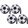 WHAMVOX Set 4 Pezzi Pochette Calcio in Lamiera Creativa, Resistenti e Non Deformabili, Forma Pallone da Calcio Unica, Perfette per Borsa o Zaino Colore Casuale