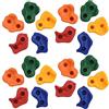 Kaloriko Pietre da arrampicata multicolore in PE, 10 pezzi, con viti, per bambini, per interni ed esterni, dimensioni 11,5 x 9 x 4,5 cm, set di maniglie da arrampicata per allenamento, attrezzature da