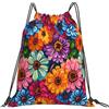 Generic Zaino con Coulisse Vibrant Flower in Rainbow Colors Sacchetta Sportiva Grande capacità Sacca da Palestra Resistente Sportiva Zainetto per Unisex Viaggi Vacanze