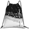 Generic Borsa Sportivazaini Sportivi per All'Aperto Vita Quotidiana Campeggio 36X42Cm Unisex Moda Borsa Palestra Piano Keys with Musical Notes Print