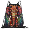 Generic Zaino con Coulisse Mandala Elephant Sacchetta Sportiva Pieghevole Sacca da Palestra Leggero Borsa con Coulisse per Unisex Viaggi Spiaggia