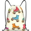 Generic Borsa Sportivasacca Sportiva per Donna Vacanze All'Aperto 36X42Cm Moda Regolabile Borsa Palestra Retro Colorful Roller Skates
