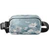 ISAOA Marsupio a tracolla alla moda marsupio con cinturino regolabile Dream White Daisy Flower Butterfly per allenamento, shopping, viaggi, escursionismo