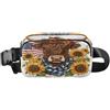 ISAOA Marsupio a tracolla alla moda marsupio con cinghia regolabile Dream Highland mucca leopardo per allenamento, shopping, viaggi, escursionismo