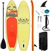 FunWater - Tavola da SUP gonfiabile, ultra-leggera, con accessori, pinna, pagaia regolabile, pompa, zaino, leash