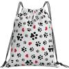 Generic Borsa Palestrazaini Sportivi per Vacanze Uomo Donna 36X42Cm Pieghevole Unisex Borsa Sportiva Love Cat Paw Heart Puppy Foot Print Print
