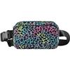 ISAOA Marsupio a tracolla alla moda marsupio con cinghia regolabile Dream giallo blu rosa leopardo per allenamento, shopping, viaggi, escursionismo
