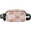 ISAOA Marsupio a tracolla, alla moda, marsupio con cinghia regolabile, motivo orsetto dei sogni, rosa e bianco, per allenamento, shopping, viaggi, escursionismo