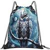 Generic Zaino con Coulisse Owl Full Moon Sacchetta Sportiva Resistente Sacca da Palestra Grande capacità Sportiva Zainetto per Vacanze Unisex Spiaggia