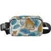 ISAOA Marsupio a tracolla alla moda marsupio con cinturino regolabile Dream Turtle Back Leaf Leopard per allenamento, shopping, viaggi, escursionismo