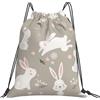 Generic Borsa con Cordoncinosacca da Palestra per Nuoto Vita Quotidiana Shopping 36X42Cm Regolabile Moda Borsa Palestra Easter Bunny Flower Print