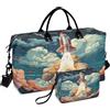 LINNIKEEEE Razzo A Fumetti Sparato Borsone da Viaggio Borsa da Palestra Borsa da Weekend con Borsa da Toilette per Ragazze Uomin