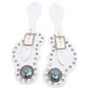 Cocoarm Set di Cinturini per Sperone Porta Sperone in Pelle Artificiale con Decorazione in Strass Pelle Finta Nappa Regolabile 2 Pezzi per Stivali da Cowboy Equitazione Ranch Allenamento (Black)