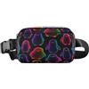 ISAOA Marsupio a tracolla alla moda marsupio con cinghia regolabile Dream Neon rosa viola pinguino per allenamento, shopping, viaggi, escursionismo