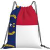 Generic Borsa con Coulissesacca con Cordoncino per Donna Vita Quotidiana Spiaggia 36X42Cm Unisex Moda Borsa con Cordoncino North Carolina State Flag Print