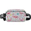 ISAOA Marsupio a tracolla alla moda marsupio con cinghia regolabile Dream Flamingo blu rosa cuore per allenamento, shopping, viaggi, escursionismo