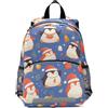 Linnyio Cartone Animato Pinguini Di Babbo Natale Zainetto per L'asilo 3-8 Anni,Zaino Scolastico per Bambini e Bimbi Piccoli,Motivo Cartone Animato