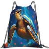 Generic Zaino con Coulisse Sea Turtle Sacca da Palestra Leggero Drawstring Backpack Grande capacità Borsa con Coulisse per Scuola Unisex Vacanze