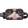 ISAOA Marsupio a tracolla alla moda marsupio con cinturino regolabile Dream Woman rosa sole luna per allenamento shopping viaggi escursionismo