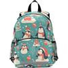 Linnyio Simpatico Pinguino Cartone Animato Zainetto per L'asilo 3-8 Anni,Zaino Scolastico per Bambini e Bimbi Piccoli,Motivo Cartone Animato