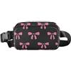 ISAOA Marsupio a tracolla alla moda marsupio con cinturino regolabile Dream nero fiocco rosa per allenamento, shopping, viaggi, escursionismo