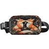 ISAOA Marsupio a tracolla alla moda marsupio con cinghia regolabile Dream Two Kiss Foxs per allenamento, shopping, viaggi, escursionismo