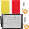 CHILDWEET 1set Kit Arbitro Calcio Professionale con Cartellini Rosso e Giallo Standard Fischietti in Metallo Chiari Taccuino con Penna e Custodia in Pelle Resistente Portatile per Partite