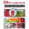 Sandyseptember Kit di esche da pesca con scatola a strati per trota, luccio, spigola, pesca d'acqua dolce multicolore, esche morbide e rigide, set assortito da 23 pezzi (E)