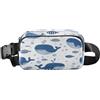 ISAOA Marsupio a tracolla alla moda marsupio con cinturino regolabile Dream Blue Whale Fish per allenamento, shopping, viaggi, escursionismo