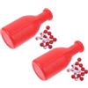 USHOBE Set 2 Pezzi Shaker per Dadi da Biliardo in Plastica Rossa Meccanismo Preciso per Conteggio, Accessori Portatili per Giochi di Famiglia e Feste