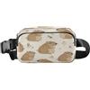 ISAOA Marsupio a tracolla alla moda Marsupio con cinghia regolabile Dream Cute Animal Capibara su sfondo beige per allenamento, shopping, viaggi, escursionismo