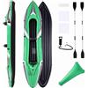 HOMASIS Kayak Gonfiabile a 2 Posti, Kayak da Pesca in PVC con Sedili Rimovibili, 2 Pagaie in Alluminio, Pompa a Mano e Kit per Riparazioni, Canoa Gonfiabile per Lago e Mare, 350 x 78 x 47 cm