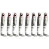 LIYJTK Esche da Pesca Soft Bait 8 Pezzi per la Pesca Notturna con Retro Nero Bianco perlescente