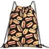 Generic Borsa Palestrasacca da Palestra per Yoga Shopping All'Aperto 36X42Cm Regolabile Moda Borsa con Coulisse Fun Food Hot Dogs Print