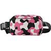 ISAOA Marsupio a tracolla, alla moda, con cinghia regolabile, a forma di onda, rosa, bianco, per allenamento, shopping, viaggi, escursionismo