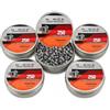 Arapaima Beitia Multipack Bundle 1250 palline | 5 lattine Norica Pointed 4,5 mm (.177) da 250 pezzi ciascuno | Pergole per aria compressa | Diabolo punta conica senza polvere