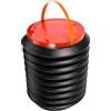 CORHAD Secchio Pieghevole con Coperchio e Manico Contenitore Portatile Nero in Plastica 4l Facile da Trasportare e Usare per Campeggio e Pesca
