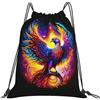 Generic Zaino con Coulisse Fire Phoenix Borsa con Coulisse Resistente Drawstring Backpack Impermeabile Sacchetta Sportiva per Viaggi Unisex Scuola