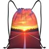 Generic Borsa con Coulissezaini Sportivi per Spiaggia Yoga Escursionismo 36X42Cm Pieghevole Unisex Borsa Palestra Running Track Sunset