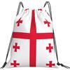 Generic Borsa con Coulissesacca Sportiva per Donna Spiaggia Uomo 36X42Cm Unisex Moda Borsa Palestra Flag of Georgia Print