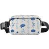 ISAOA Marsupio a tracolla alla moda marsupio con cinturino regolabile Dream Blue Rose Leaves per allenamento, shopping, viaggi, escursionismo