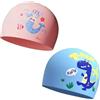 Novocloud 2 Pezzi Cappello Nuoto Bambino Impermeabile in Silicone 100 %, Cuffia da Nuoto Bambino per Capelli Lunghi e Corti, Cuffia Piscina Bambino Taglia Versatile, Elastica e Confortevole